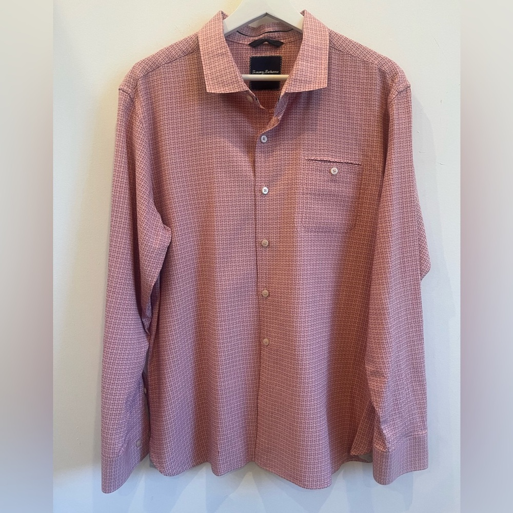 Tommy Bahama Pink L Large Silk Blend button up shirt